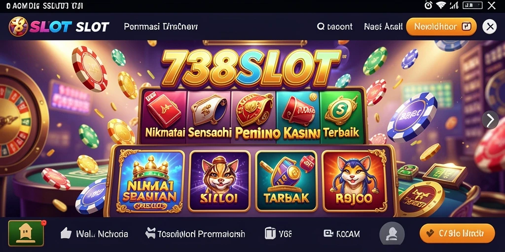 Screenshot utama 738SLOT menampilkan gameplay yang seru dan grafis memukau.