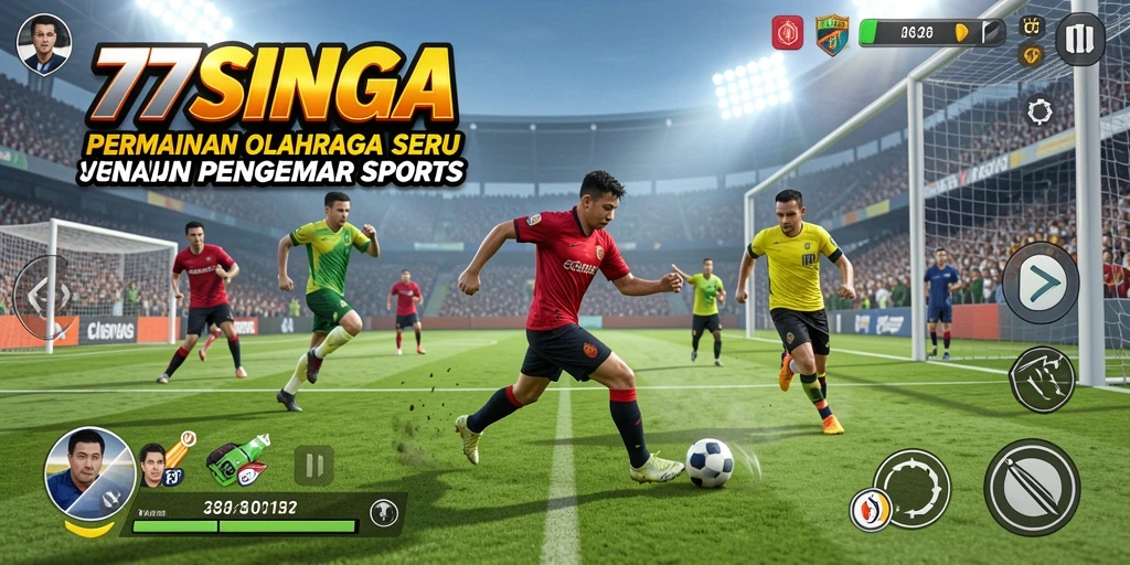 Screenshot menampilkan aksi seru dalam permainan olahraga 77SINGA.