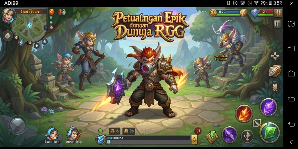 Tampilan gameplay seru dan dinamis dalam ADI99.