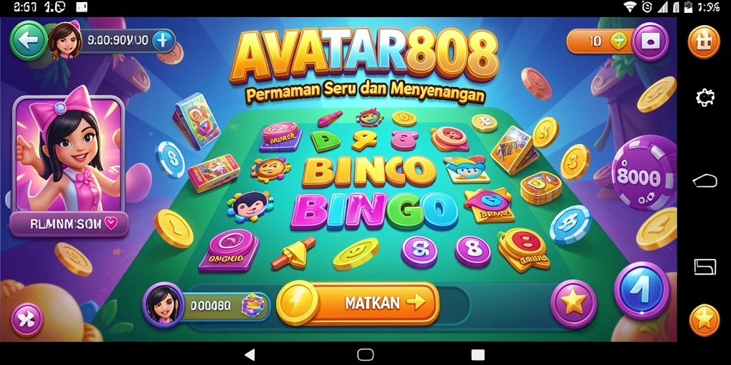 Tampilan gameplay seru Bingo di AVATAR808 dengan banyak interaksi.