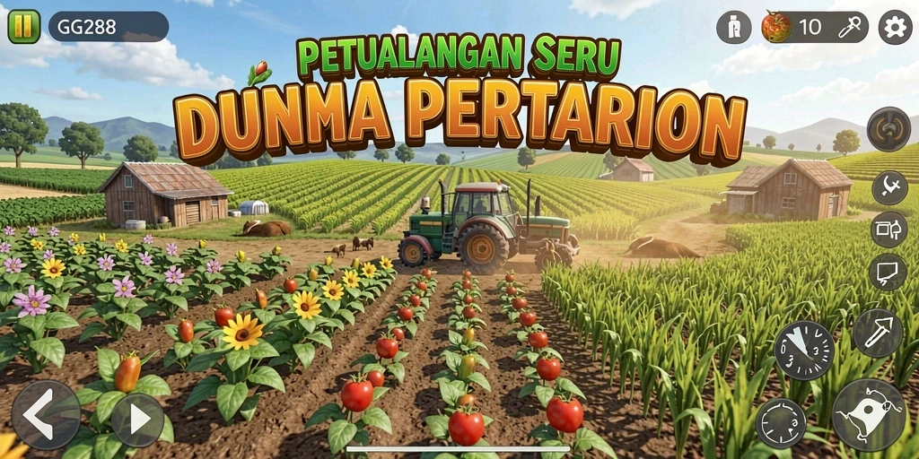 Screenshot GG288 menampilkan aktivitas bertani yang seru dan interaktif.