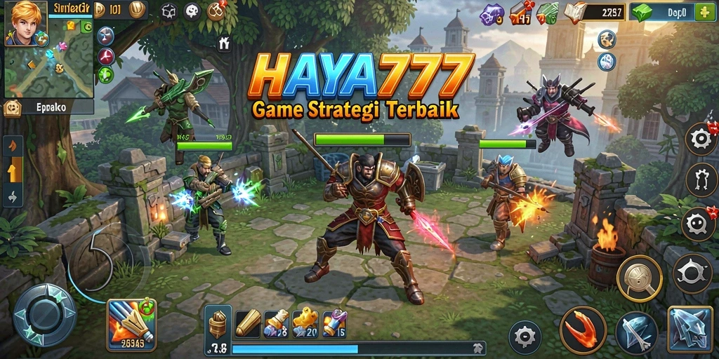 Tangkapan layar gameplay HAYA777 yang menunjukkan strategi dan pertempuran seru.