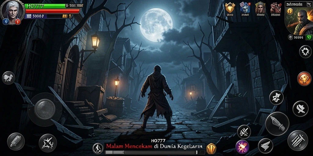 Gameplay mencekam di dunia gelap yang penuh teror.