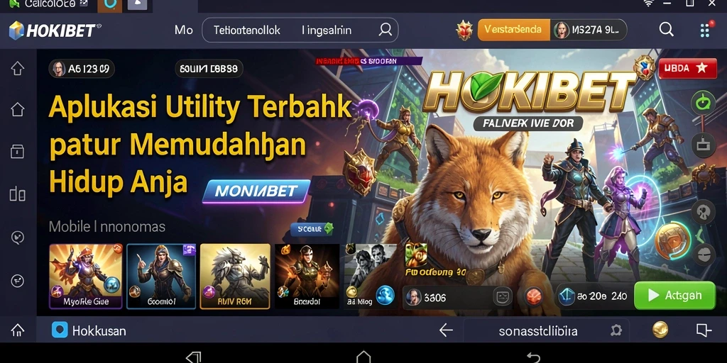 Tampilan interface HOKIBET yang memudahkan pengguna dalam mengakses fitur.