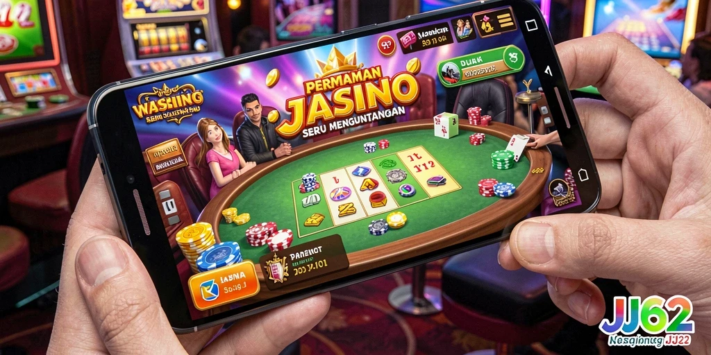 Screenshot utama JJ62 menampilkan gameplay Kasino yang seru.