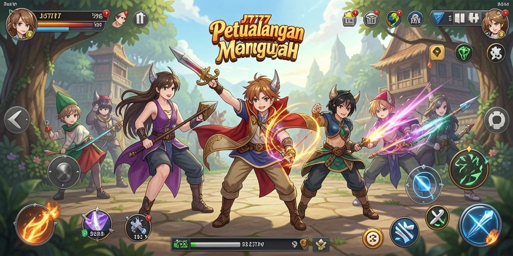 Screenshot menunjukkan aksi intens karakter Anime dalam JT777.