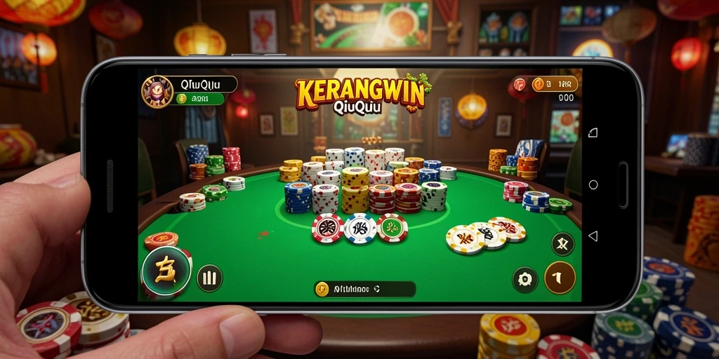 Screenshot gameplay QiuQiu dalam KERANGWIN yang menarik.