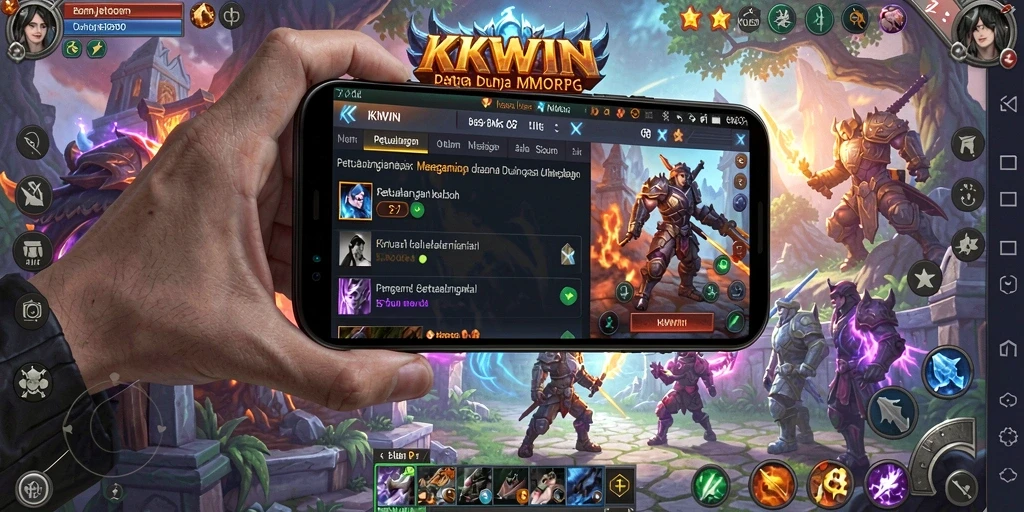 Screenshot utama KKWIN menampilkan gameplay yang mendebarkan dalam dunia MMORPG.