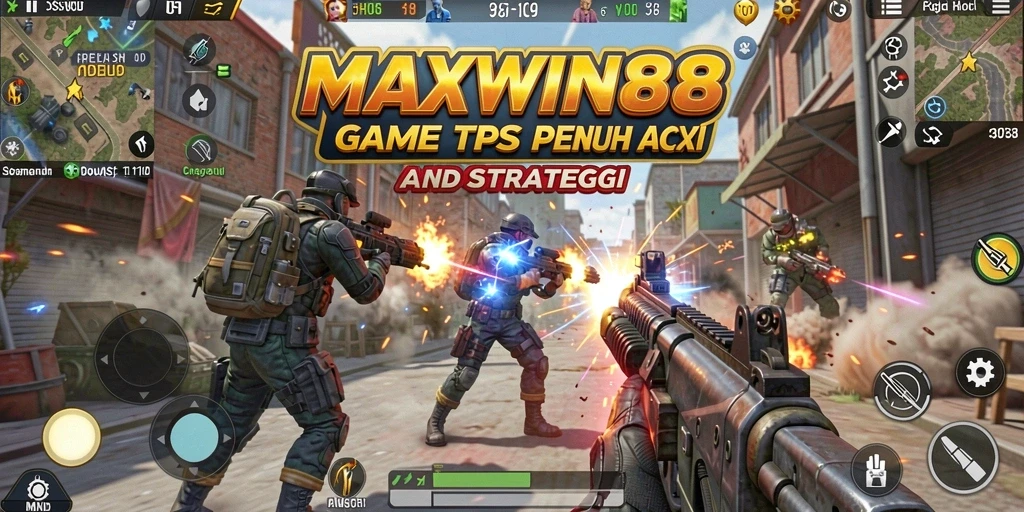 Tampilan gameplay seru dalam MAXWIN88 dengan aksi tembak-menembak yang intens.