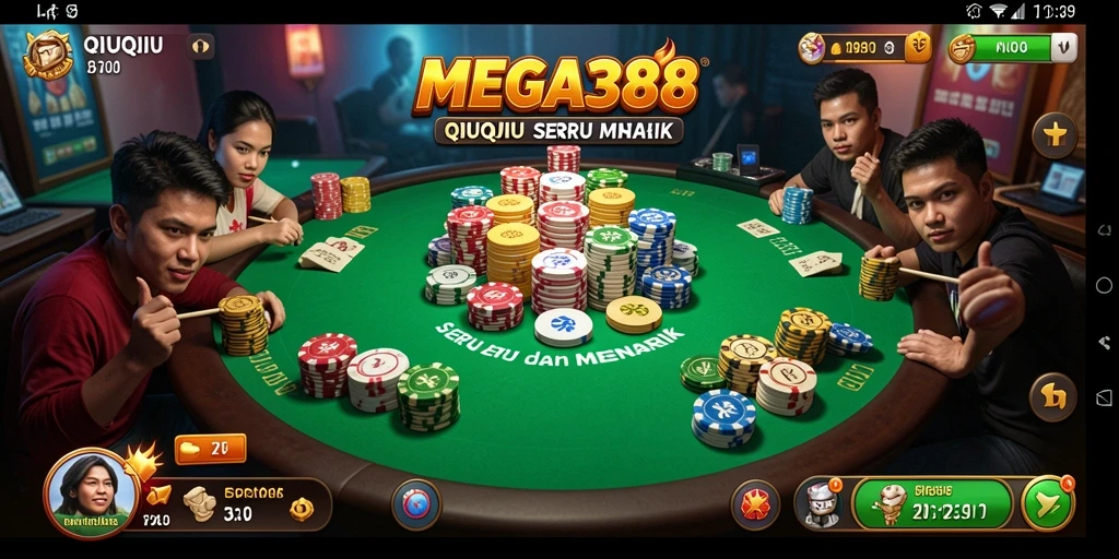Tangkapan layar utama yang menampilkan gameplay QiuQiu di MEGA388.