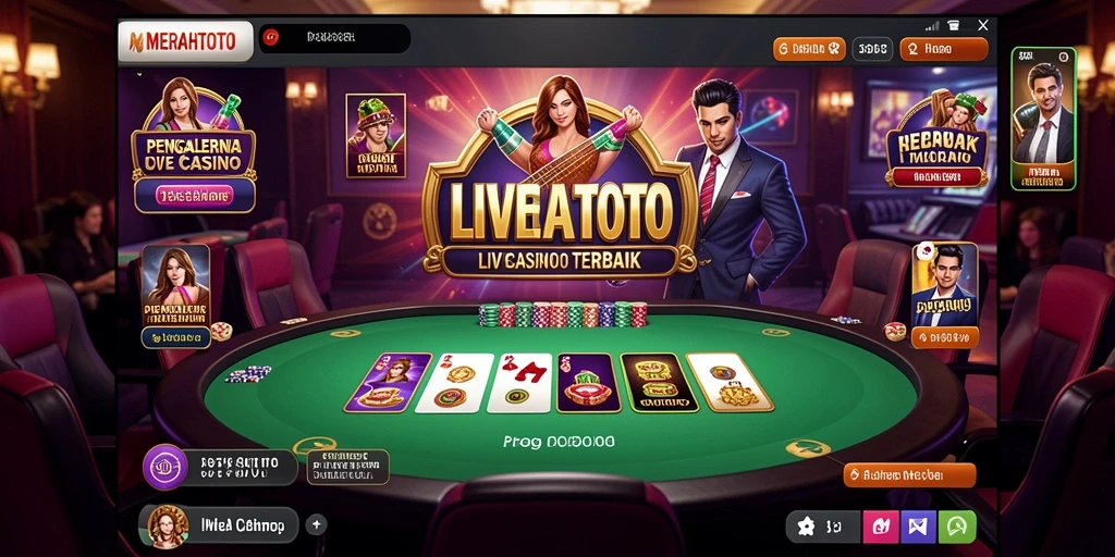 Tampilan gameplay MERAHTOTO dengan dealer langsung dan interaksi pemain.