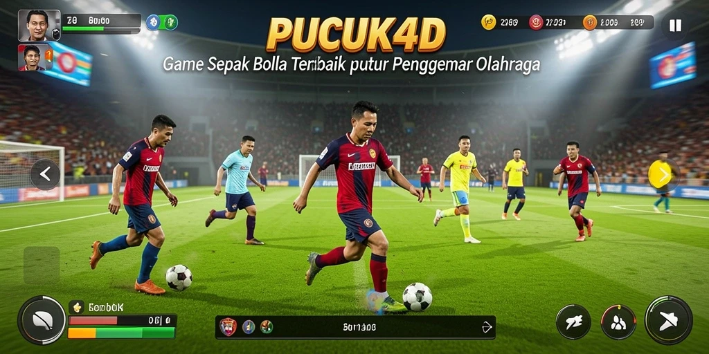Tampilan gameplay seru dari PUCUK4D saat pertandingan sepak bola berlangsung.