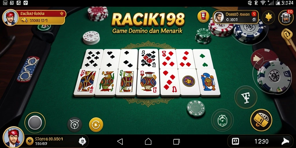Tampilan gameplay seru dari RACIK198 dalam permainan Domino.