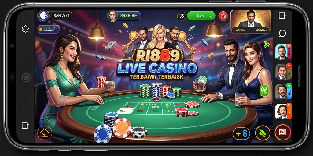 Tampilan permainan Live Casino yang mendebarkan dan interaktif di RI889.