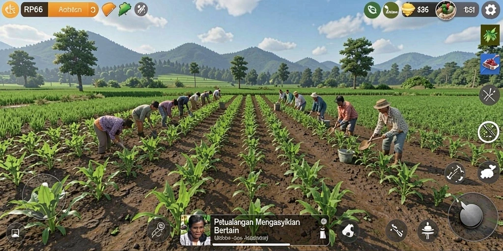 Gameplay seru RP66 dengan aktivitas bertani yang menyenangkan.