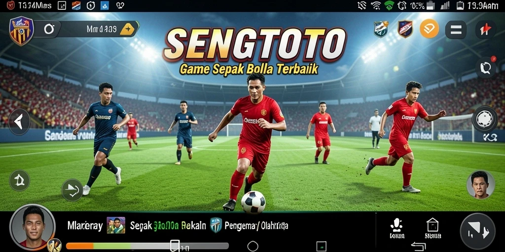 Tampilan gameplay SENGTOTO yang menegangkan dalam permainan sepak bola.