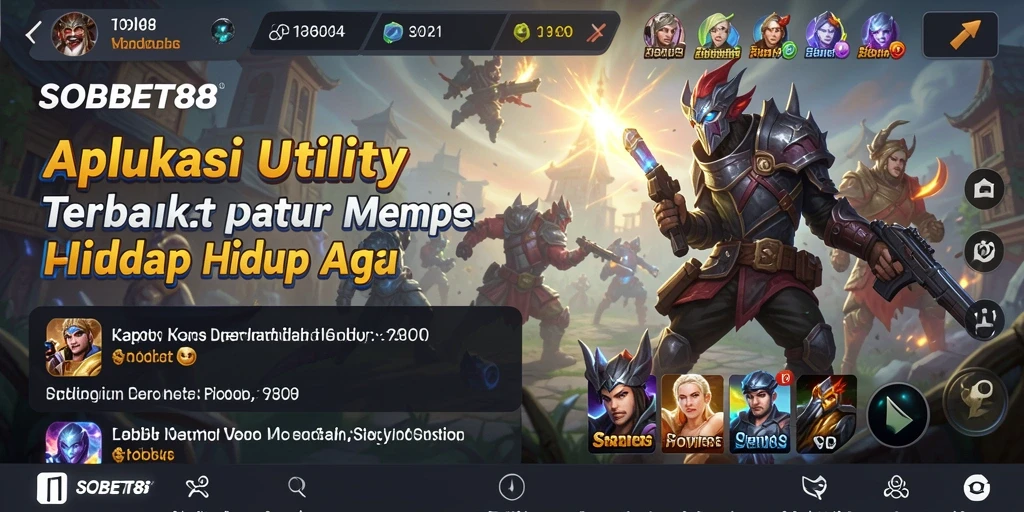 Screenshot utama SOBET88 menampilkan antarmuka aplikasi Utility yang intuitif.