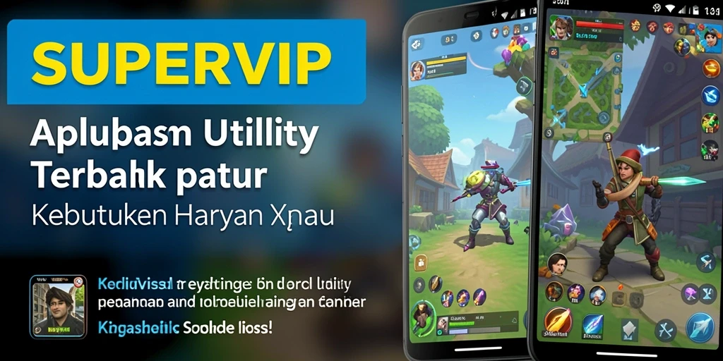 Tampilan antarmuka utama aplikasi SUPERVIP dengan fitur utility yang lengkap.