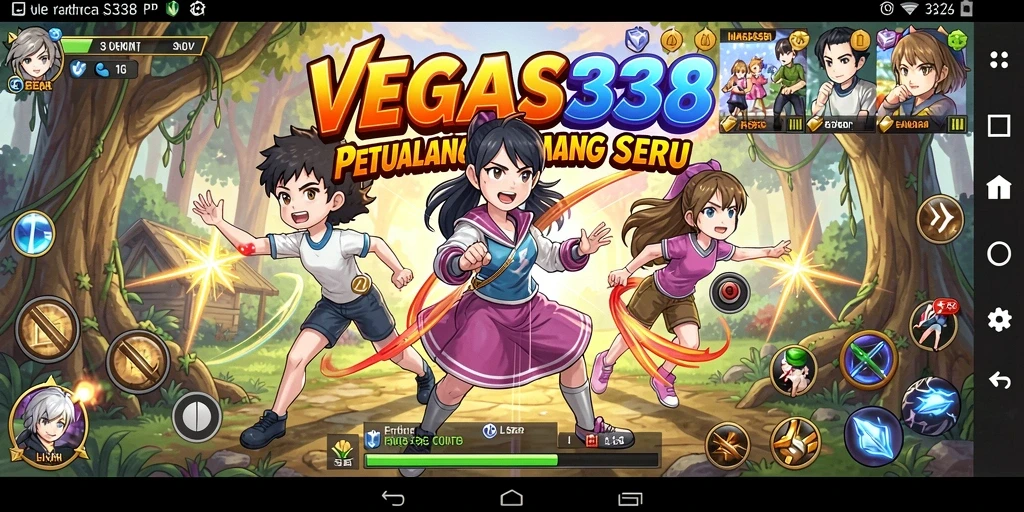 Tangkapan layar dari gameplay VEGAS338 menunjukkan karakter anime yang hidup.