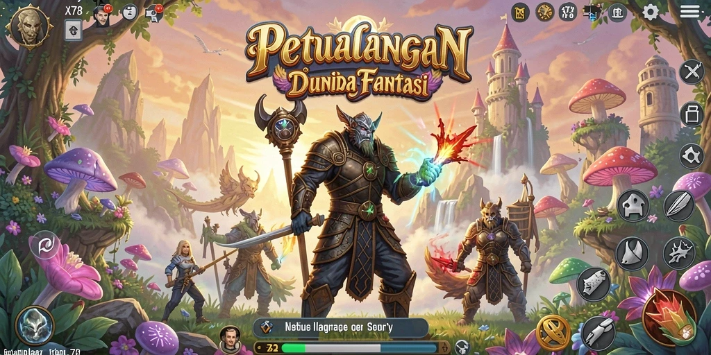Tampilan gameplay X78 yang menakjubkan selama menjelajahi dunia petualangan.