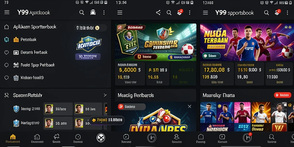 Screenshot Y89 menampilkan antarmuka taruhan olahraga yang dinamis.